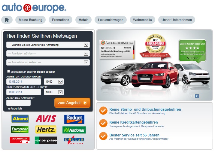 Billiger Mietwagen weltweit von Auto Europe