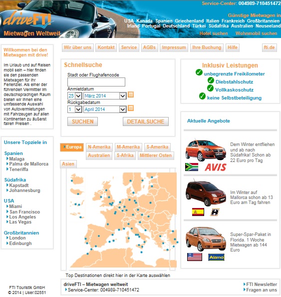 Mietwagen weltweit online günstig buchen bei DriveFTI