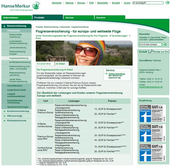 Flugreiseversicherung - 6 Versicherungen in 1 Versicherung ab 10,- €