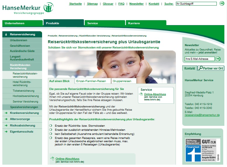 Reiserücktrittskostenversicherung ab 6,- €